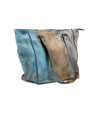 A blue and brown Celindra LTC zip-top tote bag perfect for shopping adventures by Bed Stu.