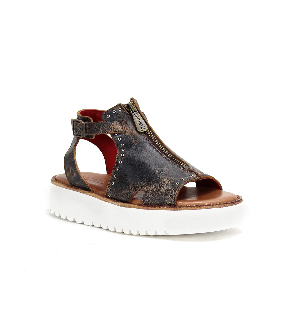 Bed Stu Clancy Sandal - A women's sandal with straps and a white sole made of XL EXTRALIGHT®, offering shock-absorbing comfort.