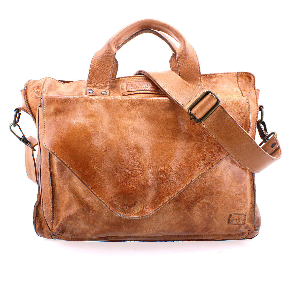 The Depp laptop bag by Bed Stu, perfect for organization and carrying belongings, is showcased on a white background.