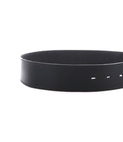 The Bed Stu Dreampath is a black genuine leather belt featuring visible stitching, an octagon buckle, and multiple adjustment holes, shown against a white background.