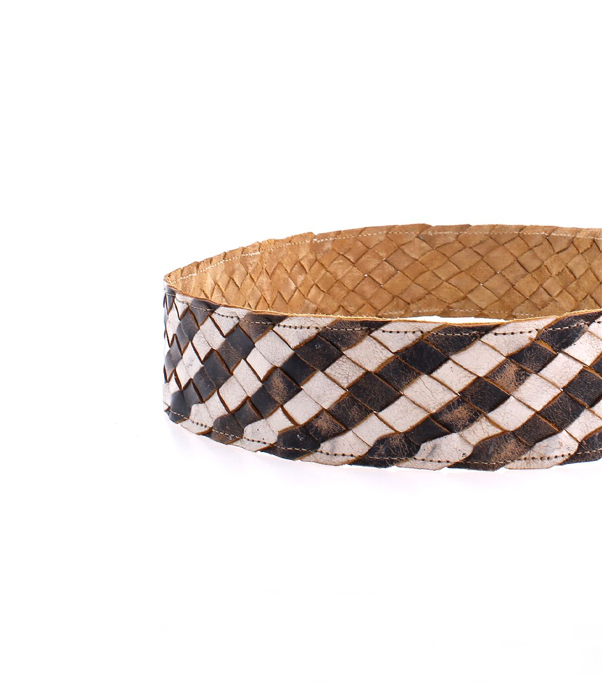Close-up of the Dreamweaver basket rim by Bed Stu, featuring a black and white checkered pattern that exudes vintage allure against a plain white background.