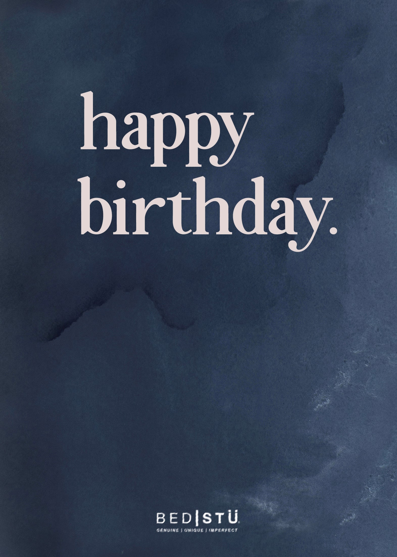A Bed|Stü Happy Birthday eGift card with the words happy birthday.