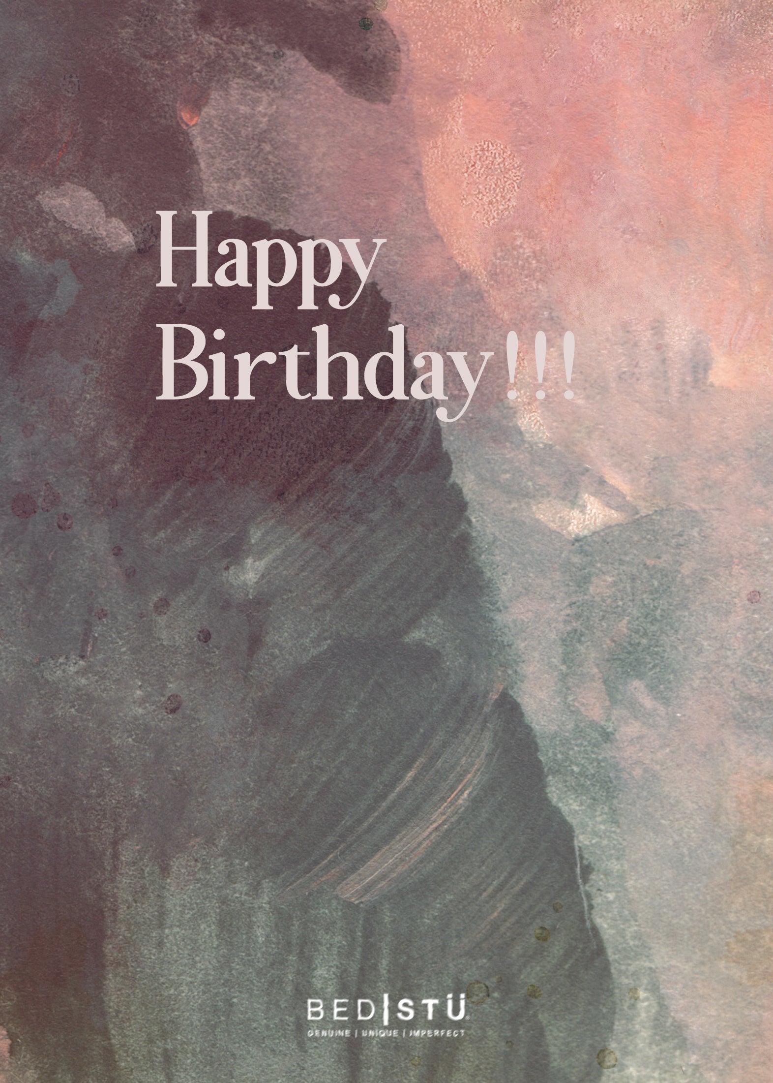 An online Bed|Stü Happy Birthday card.