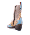 A handcrafted Hyperspeed women's cowboy boot with a blue and beige color from Bed Stu.