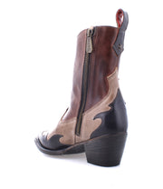 A Hyperspeed by Bed Stu, a handcrafted leather boot with a zipper in brown and black.