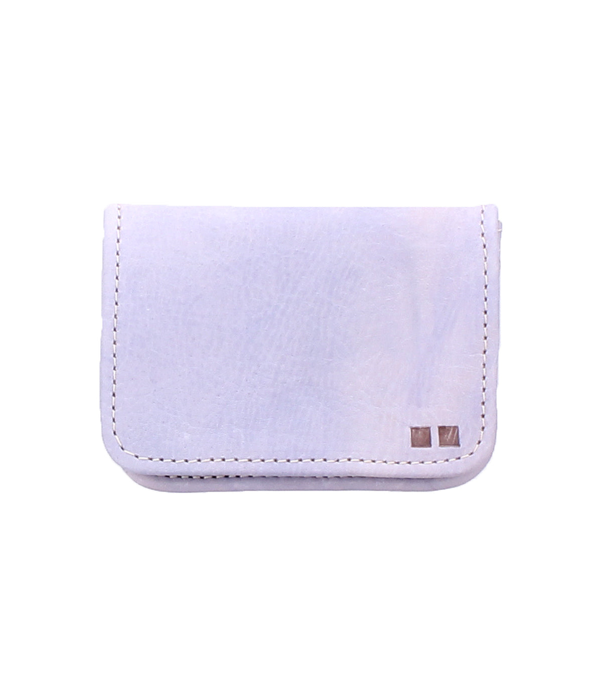 The Jeor by Bed Stu is a compact wallet featuring visible stitching and two small rectangular metal accents in the bottom right corner, offering a stylish way to carry your essentials.