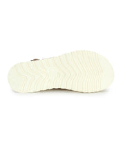 The image shows the white, textured sole of the Bed Stu Library platform sandal, photographed from below against a plain white background.