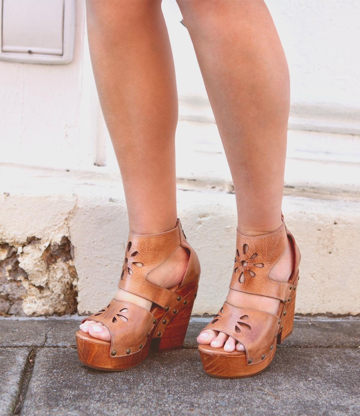 Brown Platform Sandals Wood Lucrative Wooden Wedges Bed Stu