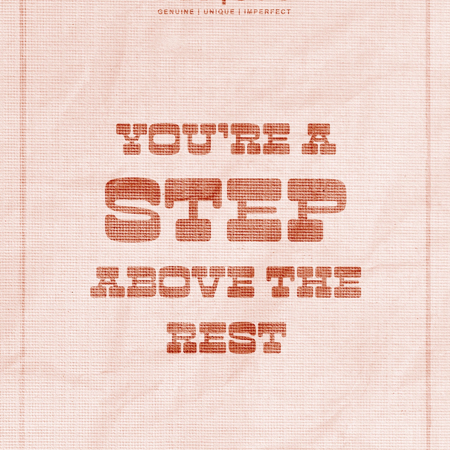 Text graphic on a textured background reads "You're a step above the rest," with the Bed|Stü brand name and Joy product name above.