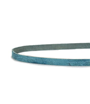 The Bed Stu Monae is a single blue suede cord shown looped on a white background, ideal as a skinny belt for a boho style.