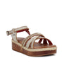 Women's stylish Necessary leather sandal with a wooden platform sole by Bed Stu.