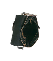 Top view of the Bed Stu Ranger backpack in sturdy black leather, featuring a visible zipper and spacious interior—ideal for everyday use—photographed against a white background.