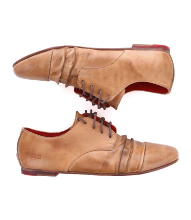 chinese dress ladies Flat Lace-Up Shoe, Rumba II, Womens Size 6.5, Rustic Mason Tan, Leather, Stylish, Comfort Cushion, Versatile, Handcrafted, Bed Stu