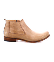 The Seek by Bed Stu, made from vegetable-tanned leather, features elastic sides and a low heel, showcased beautifully from a side view.