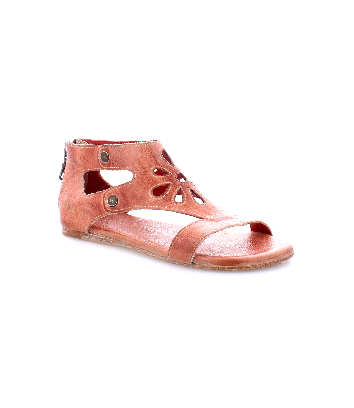 A single brown leather Bed Stu Soto Cutout sandal displayed against a white background.