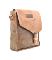 The Bed Stu Venice Beach satchel features brown full-grain leather, a flap closure, stitched edges, buckle clasp, and a front "Bed Stu" label. Its worn finish gives this crossbody bag a rustic, vintage Venice Beach vibe.
