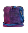 A purple and blue Ventura cross body bag with zippered pockets by Bed Stu.