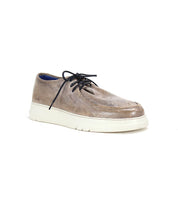 The Webmaster by Bed Stu is a brown casual men's sneaker featuring black laces and a thick white sole, designed for all-day comfort, showcased on a white background.