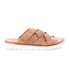A single Abraham Light leather slide sandal in men's sizes with crisscross straps, displayed against a white background by Bed Stu.