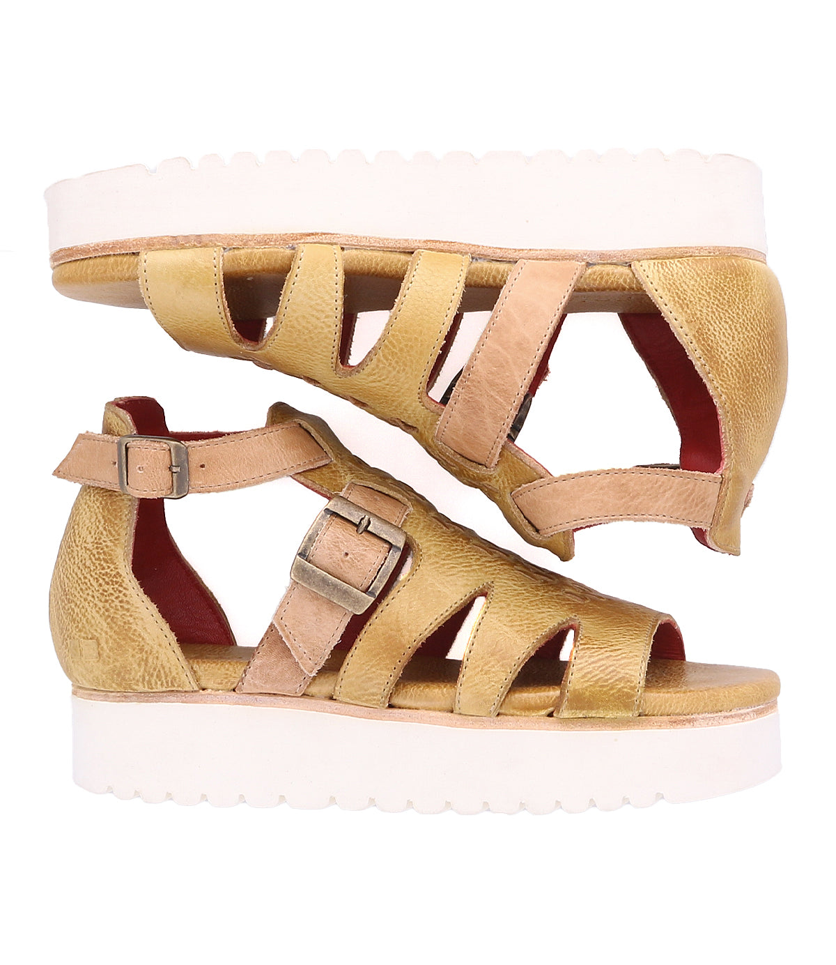 A pair of Ada sandals with straps and buckles, from the brand Bed Stu.