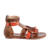 A women's brown and orange Alena sandal with fringes, made by Bed Stu.