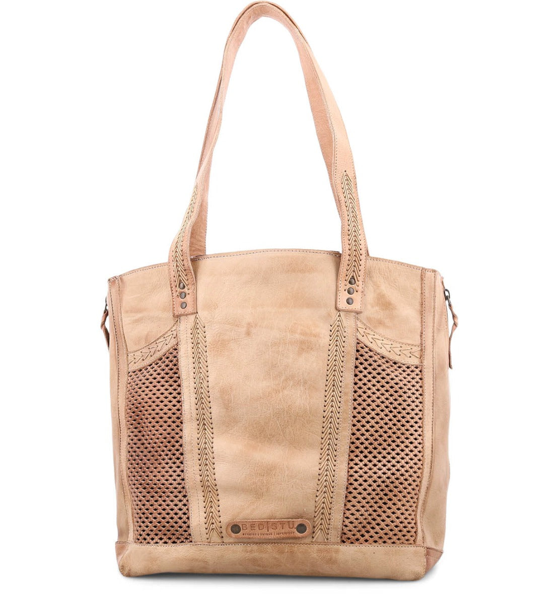 An Amelie leather tote bag by Bed Stu in tan.