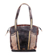 The Amelie women's leather tote bag in black and brown color by Bed Stu.