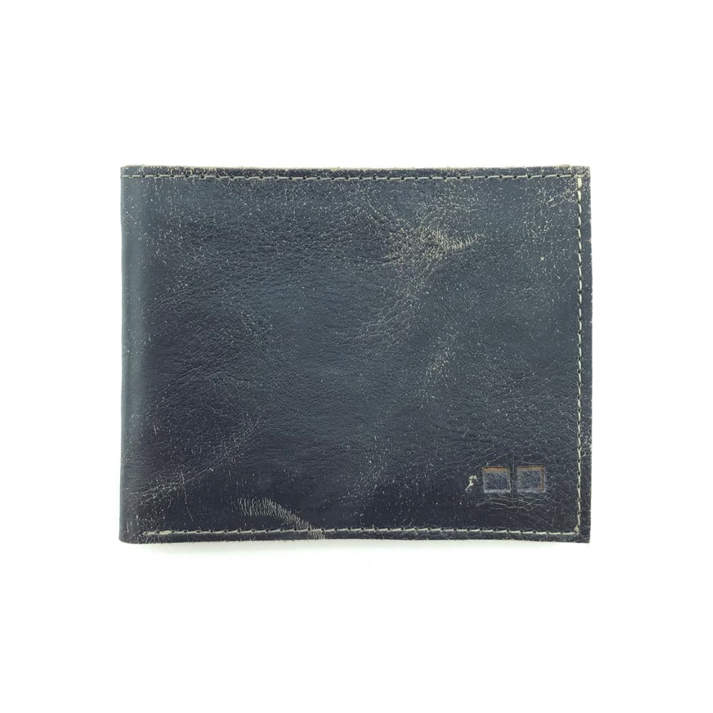 A  Amidala by Bed Stu black leather wallet on a white background.