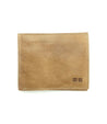 A Bed Stu Amidala tan leather wallet on a white background.