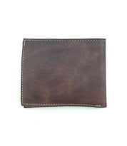 A Bed Stu Amidala brown leather wallet on a white background.
