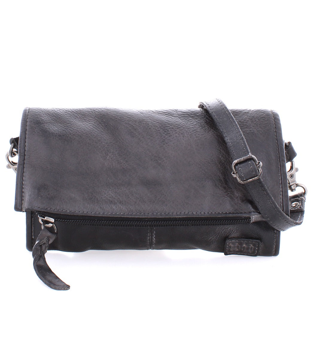 Bed Stu's Amina black leather cross body bag with an adjustable strap.