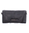 Amina, A black leather purse by Bed Stu on a white background.