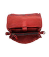 An image of a Amina red leather bag by Bed Stu with a zipper.