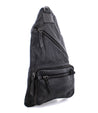 A black leather Andie sling bag by Bed Stu on a white background.