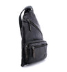 A black leather Andie sling bag on a white background, made by Bed Stu.
