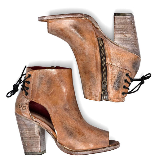 No Doubt Blair Suede Heeled Ankle Boots in Beige | iCLOTHING - iCLOTHING