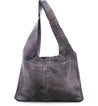 An Ariel grey leather hobo bag on a white background by Bed Stu.