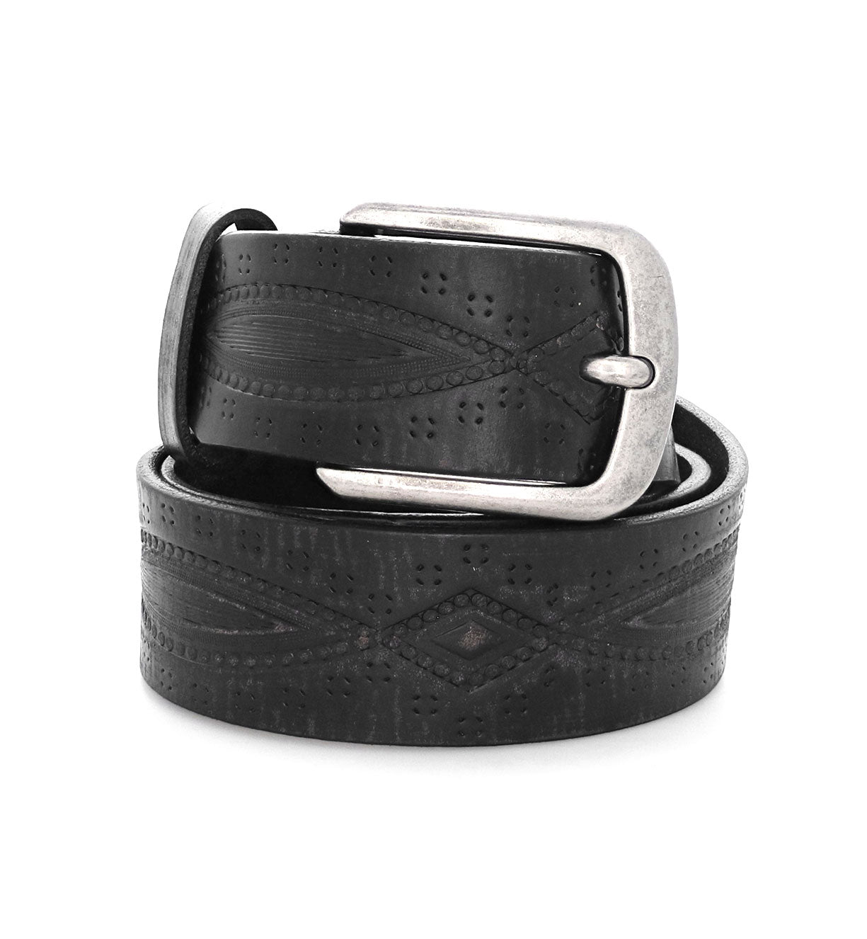 An Arsenal belt with a Bed Stu buckle on a white background.
