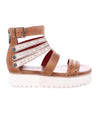 A women's Artemia leather sandal with white straps by Bed Stu.