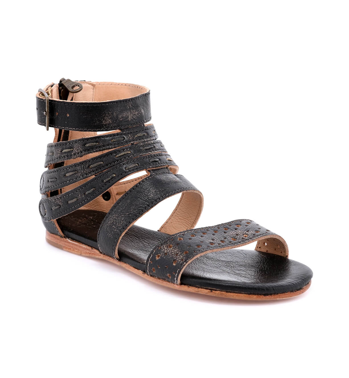 An Artemis gladiator sandal by Bed Stu for women, with straps and buckles.