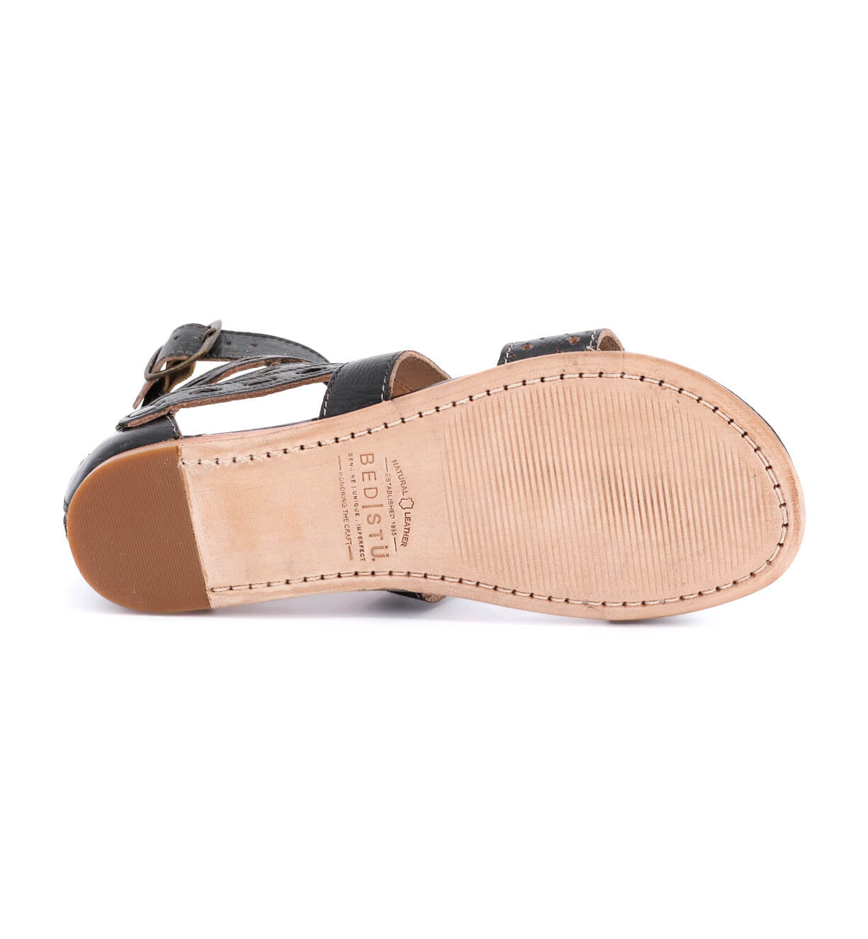 The Bed Stu Artemis women's black sandals with buckles and straps.