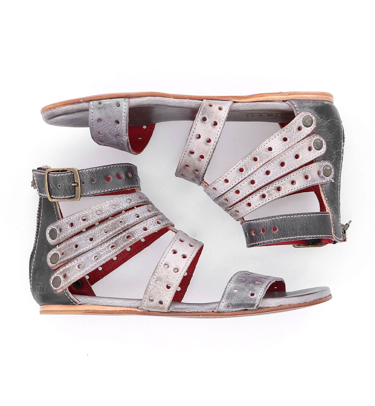 A pair of Bed Stu women's Artemis M sandals with silver accents.