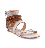 A women's white and brown Artemis sandal with straps by Bed Stu.