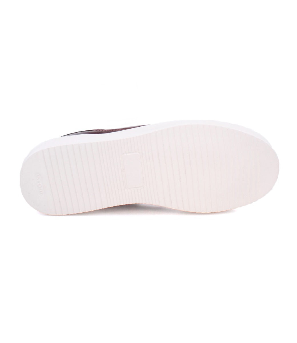 A pair of Azeli sneakers with white soles on a white background. (Brand: Bed Stu)