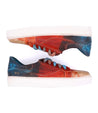 A pair of Azeli sneakers with a red, blue, and yellow design by Bed Stu.