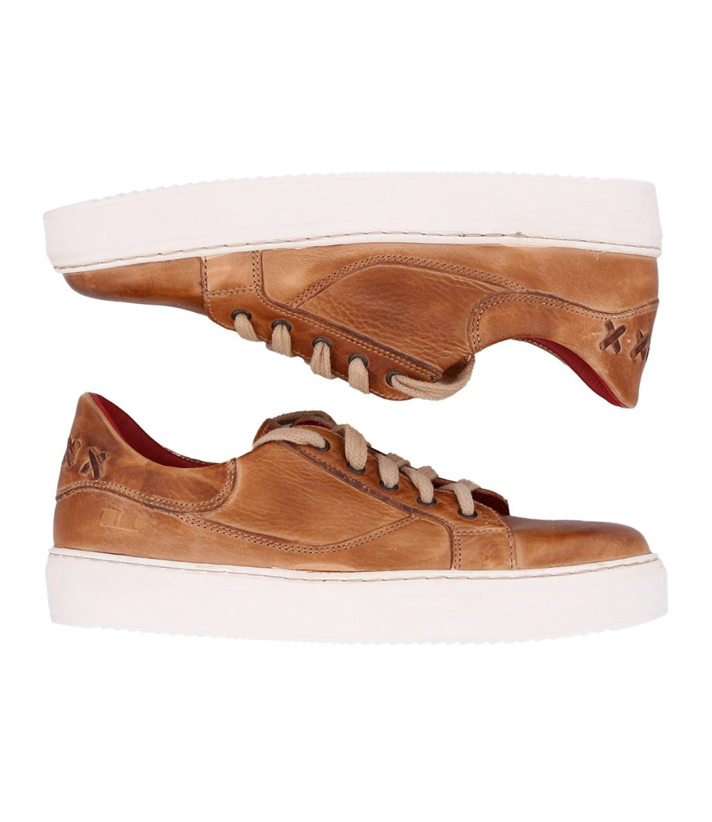 A pair of Azeli men's brown leather sneakers by Bed Stu.