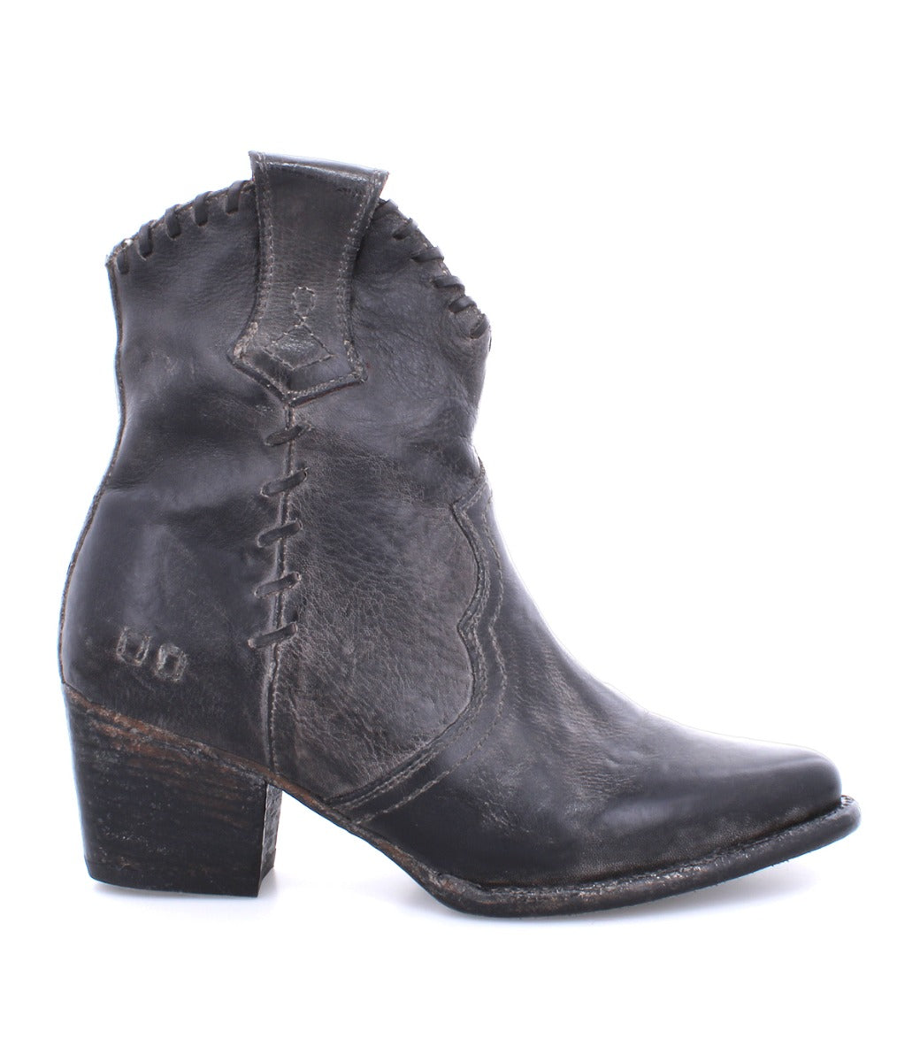 A women's black leather ankle boot, the Baila II by Bed Stu.
