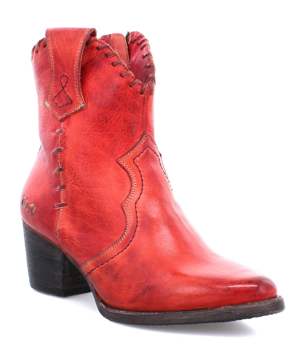 A women's Baila II cowboy boot with a wooden heel from the brand Bed Stu.