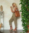 A Barra tan leather tote bag by Bed Stu.