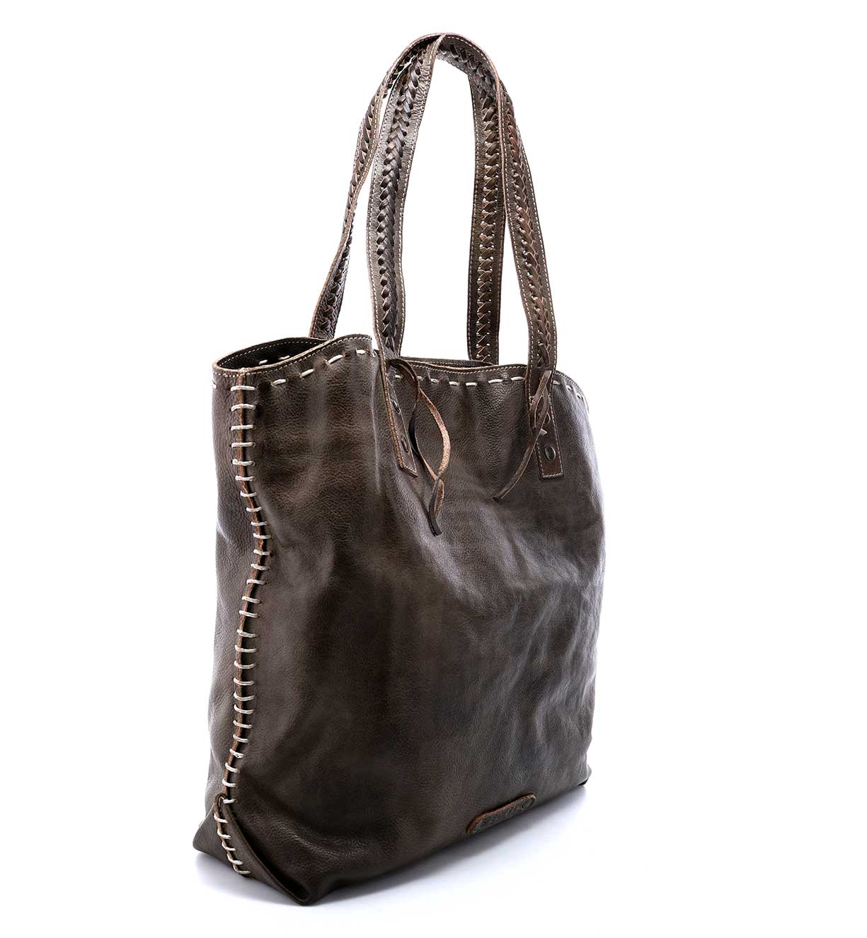A Barra taupe leather tote bag by Bed Stu.